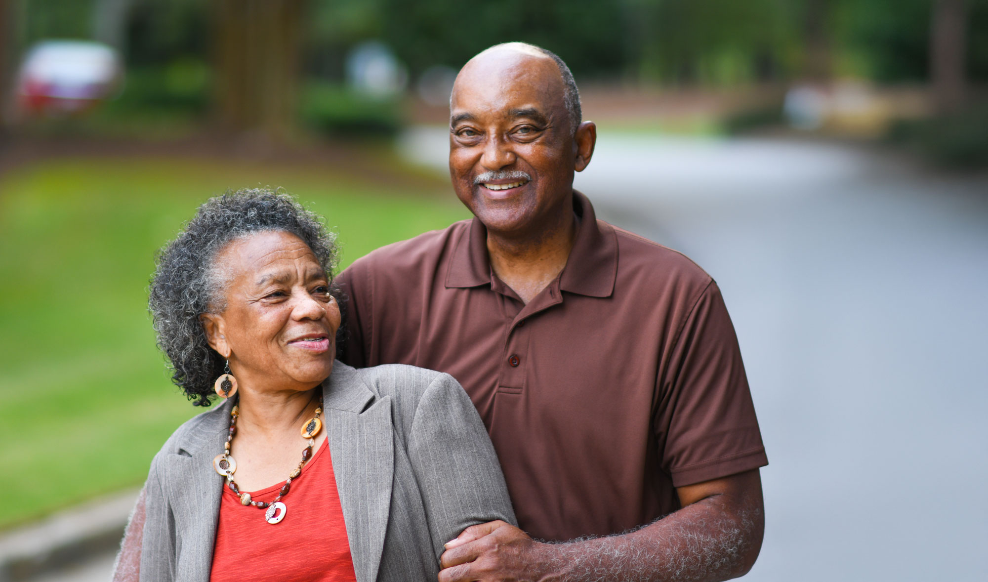 senior couple standing together