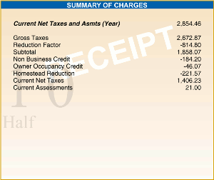 Summary of Charges Example
